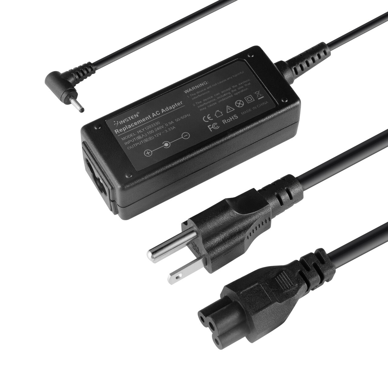 Ac Adapter for Samsung Chromebook by Insten Replacement AC Laptop Charger Adapter Power Supply Cord 40W 12V 3.33A for Samsung Chromebook 3 xe500c13 (Connector Tip size: 2.5mm x 0.7mm)